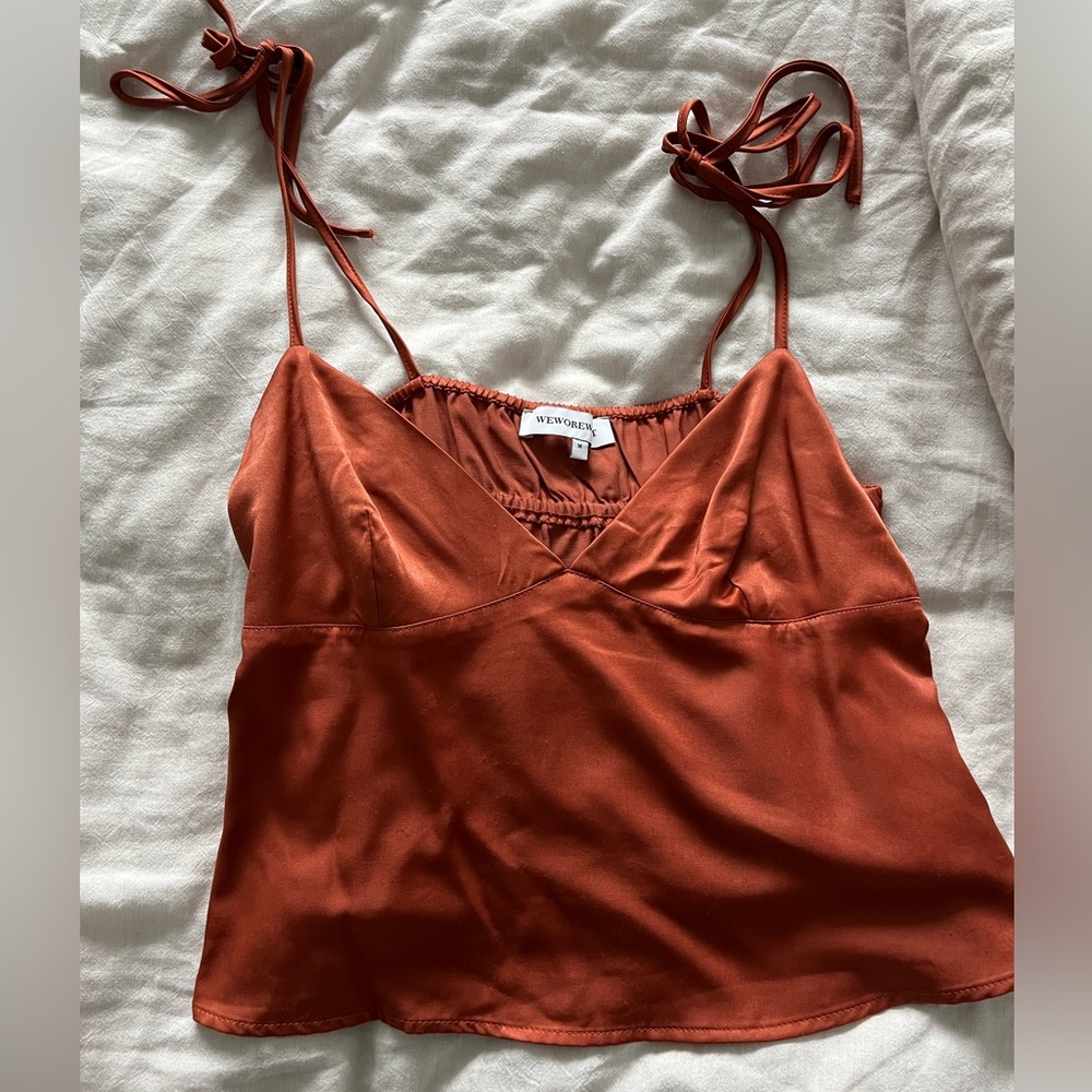 WeWoreWhat silk cami with adjustable straps